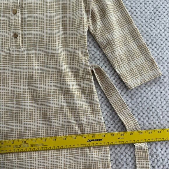 J McLaughlin Dress Women S Tan Mod Matrix Catalina Cloth Calla Shirt 3/4 Sleeve - Picture 14 of 16